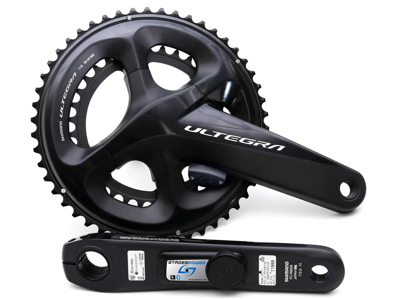 Stages Cycling Power LR - Shimano Ultegra R8000 - 53/39, Effektmåler, Black, 170mm