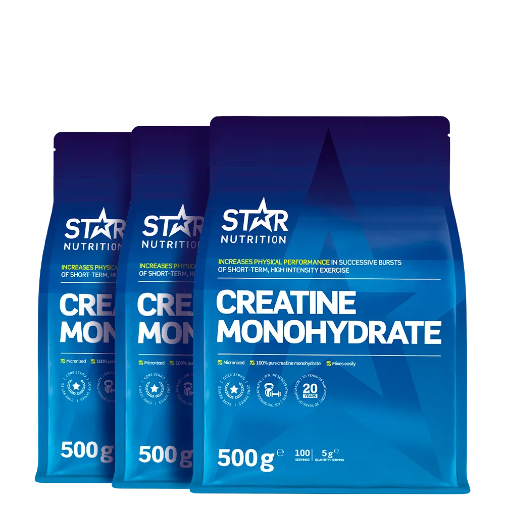 Star Nutrition 3 x Kreatin Monohydrat, 500g