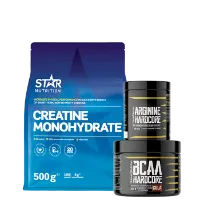 Star Nutrition Performance Pakke: Kreatin + BCAA + Arginin Star Nutrition Performance Pakke: Kreatin + BCAA + Arginin