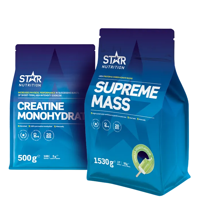 Star Nutrition Supreme Mass Gainer + Kreatin-pakke, Gainer + kreatin-pakke