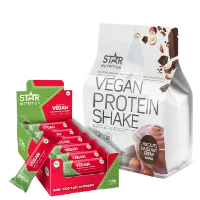 Star Nutrition Vegansk Proteinpulver + Veganske Proteinbarer Star Nutrition Vegansk Proteinpulver + Veganske Proteinbarer
