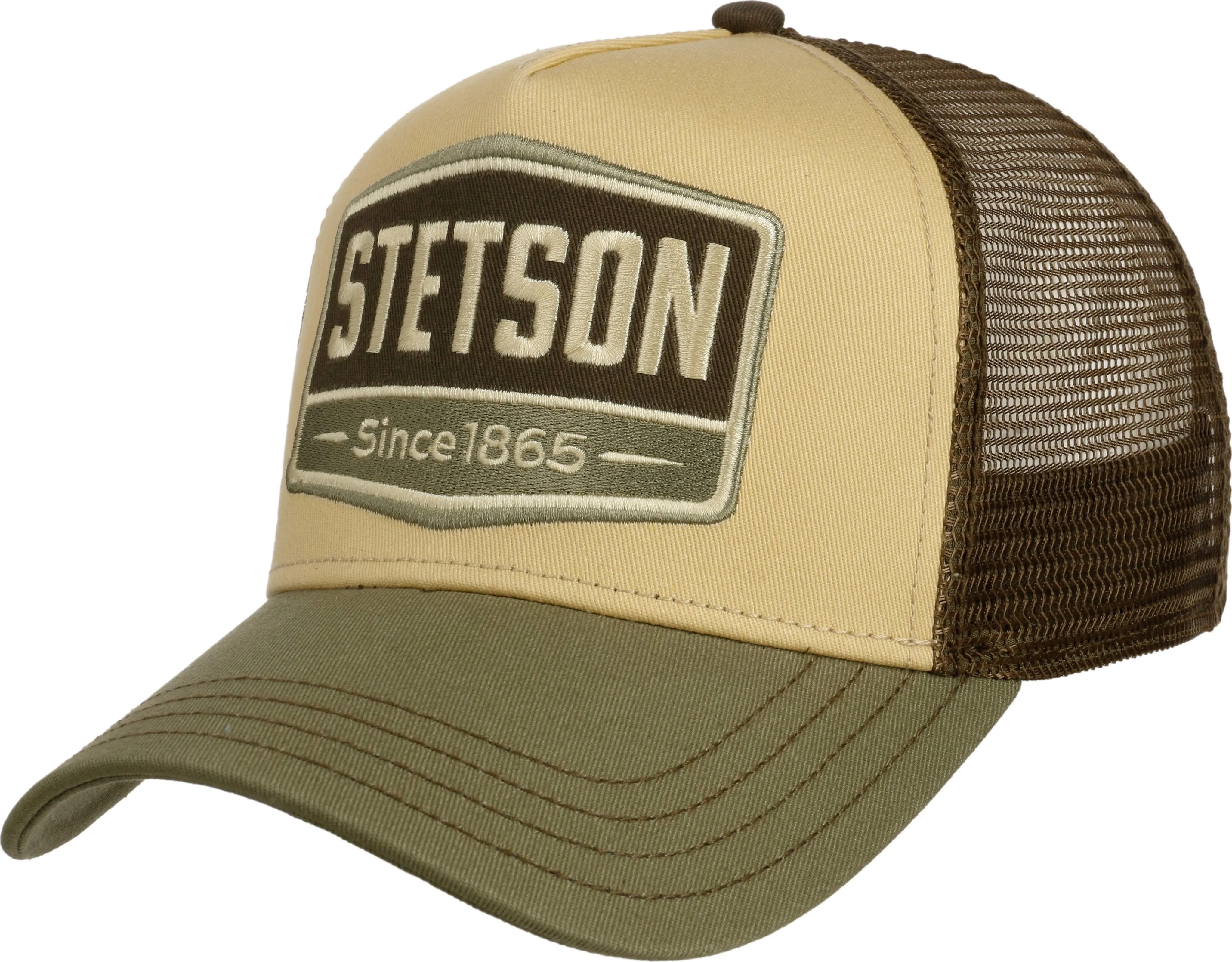Stetson Men's Trucker Cap Gasoline, Beige/olive