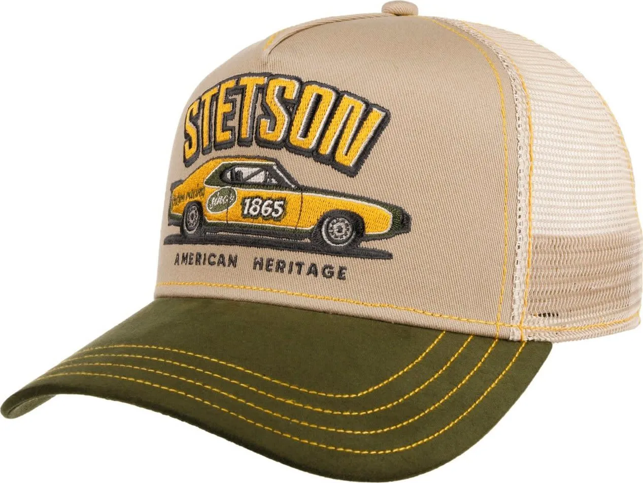 Stetson Muscle Car Heritage Trucker Cap, Beige/green Stetson Muscle Car Heritage Trucker Cap, Beige/green