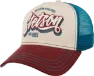 Stetson Wordmark Logo Trucker Cap, Wine/off white/blue