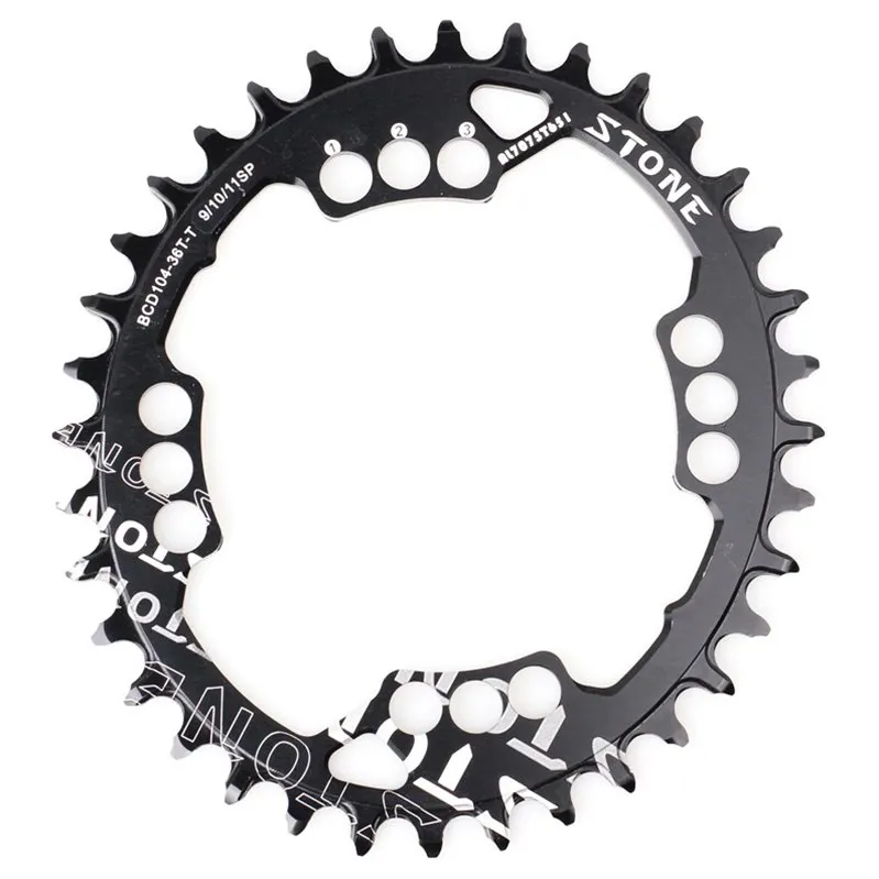 Stone 104 Bcd Ovalt Drev, Black, 36t Stone 104 Bcd Ovalt Drev, Black, 36t
