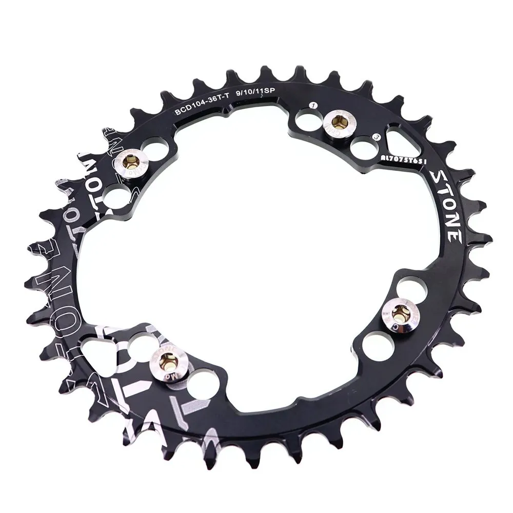 Stone 104 Bcd Ovalt Drev, Black, 36t Stone 104 Bcd Ovalt Drev, Black, 36t