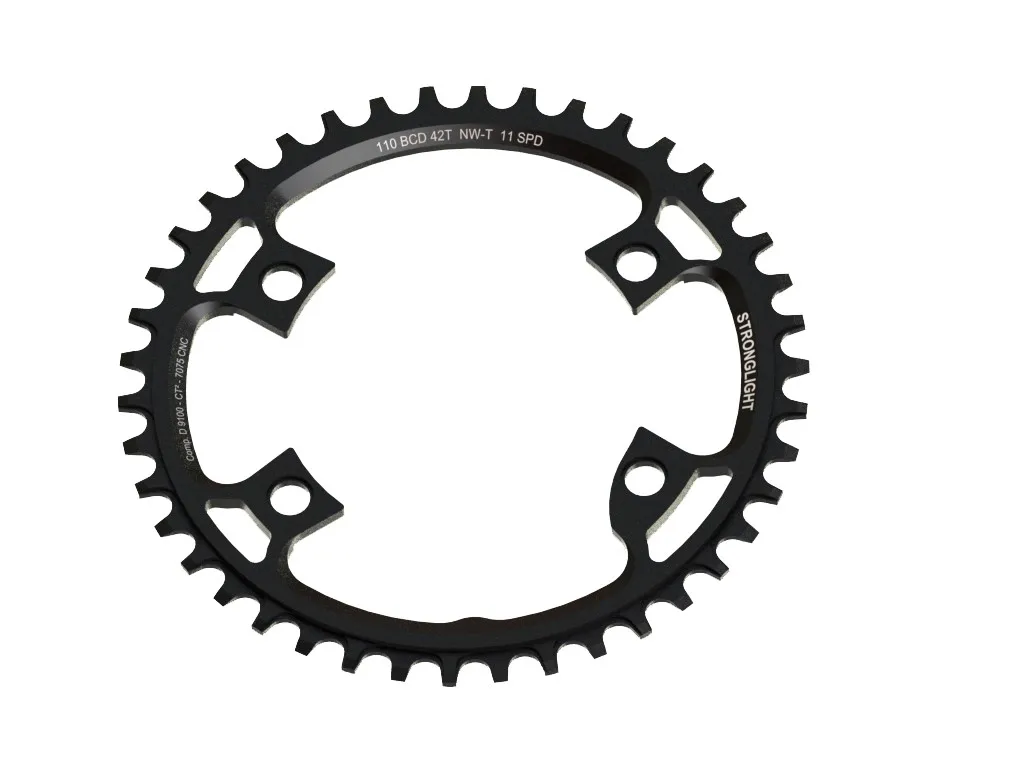 STRONGLIGHT Singlespeed Blade 44TØ110 Asymmetrisk 4 hull, Svart