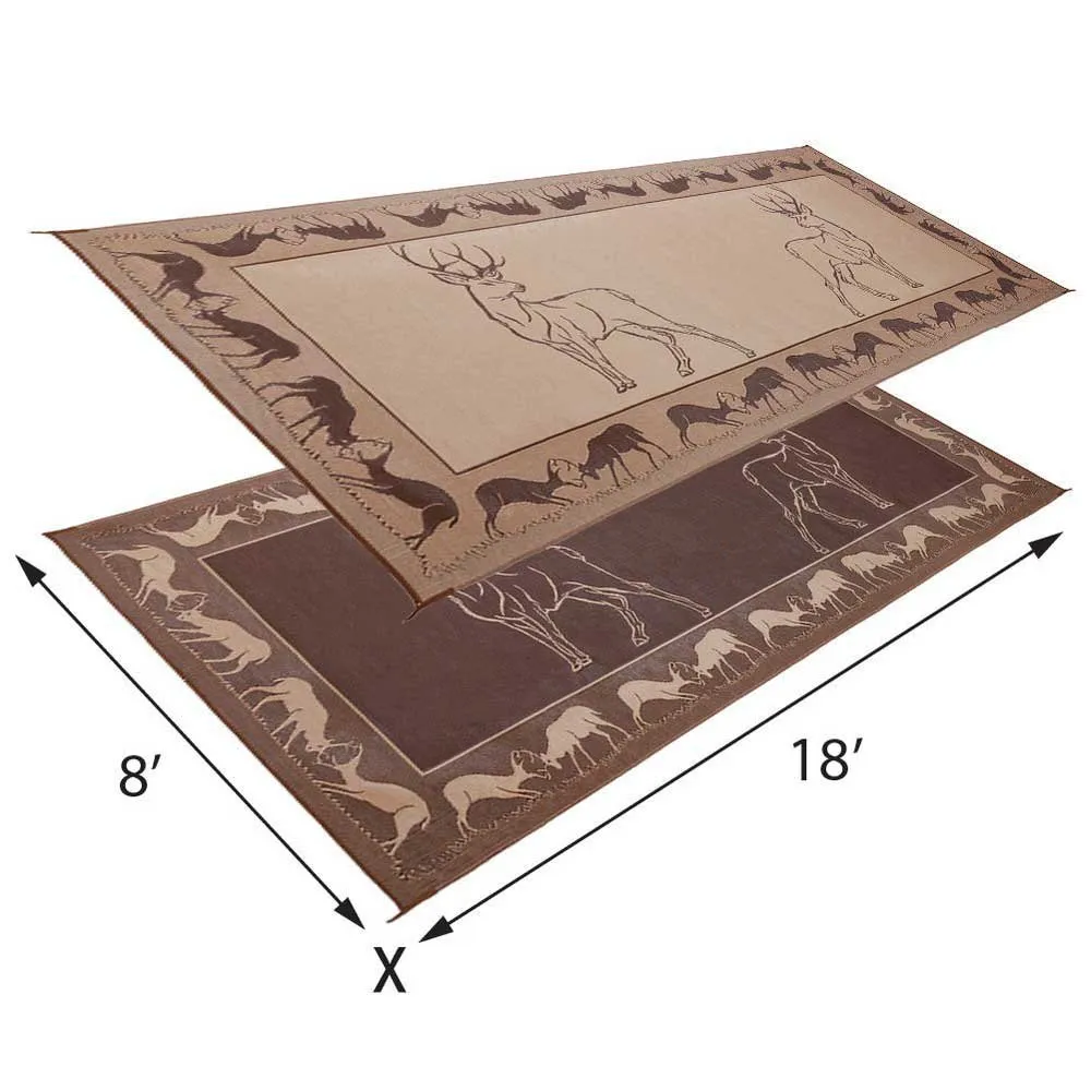 Stylish Camping Deer Pe1 Matte, Black / brown / beige, 2.43 x 5.48m
