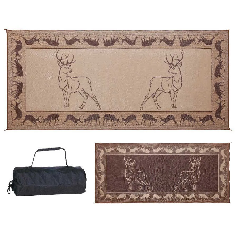 Stylish Camping Deer Pe1 Matte, Black / brown / beige, 2.43 x 5.48m