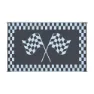 Stylish Camping Racing Flag Matte, Black / white, 1.82 x 2.74m
