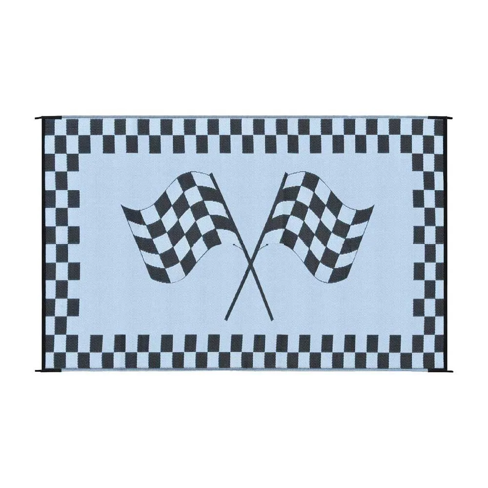 Stylish Camping Racing Flag Matte, Black / white, 1.82 x 2.74m