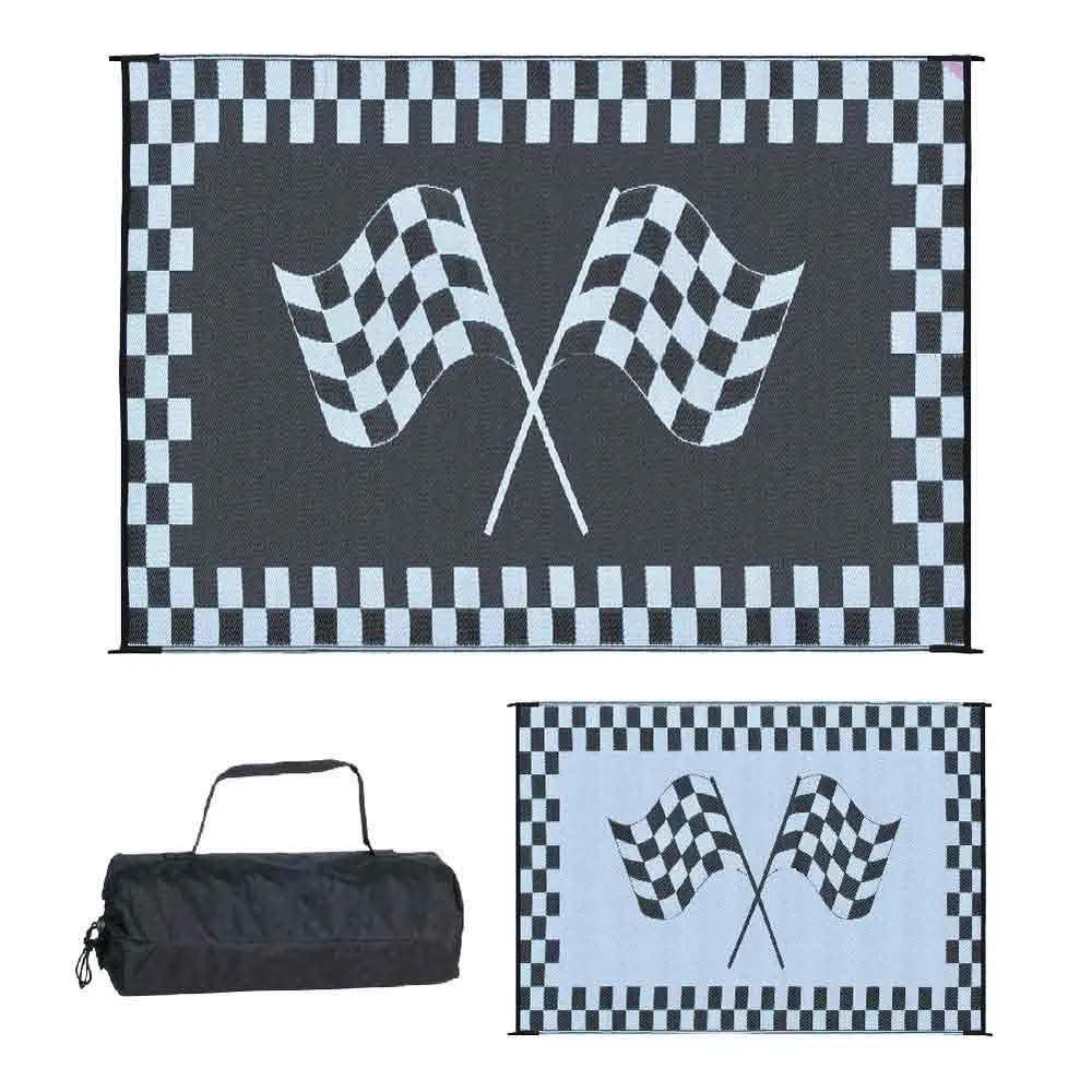 Stylish Camping Racing Flag Matte, Black / white, 1.82 x 2.74m