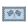 Stylish Camping Racing Flag Matte, Black / white, 1.82 x 2.74m