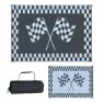 Stylish Camping Racing Flag Matte, Black / white, 1.82 x 2.74m