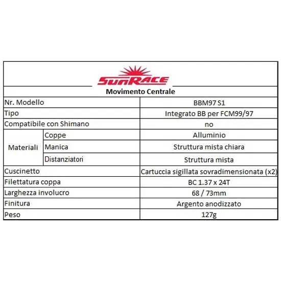 SunRace Bbm97 Kranklagerkoppadapter, Metallic, 68/73mm SunRace Bbm97 Kranklagerkoppadapter, Metallic, 68/73mm