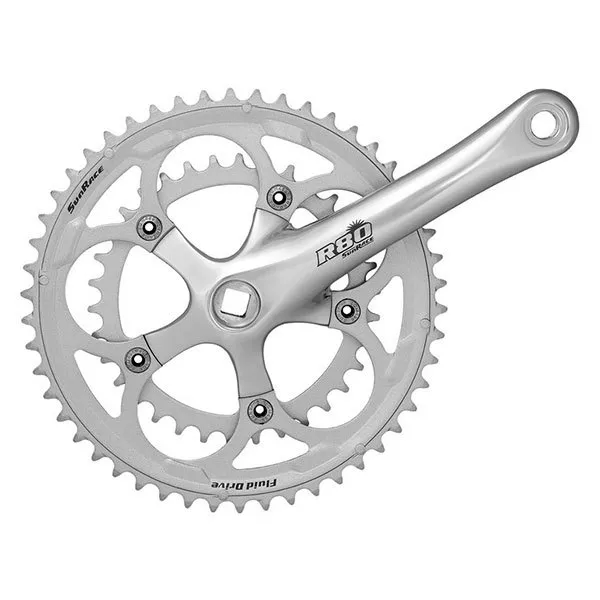 SunRace R86 Kranksett, Silver, 170mm, 52-42t