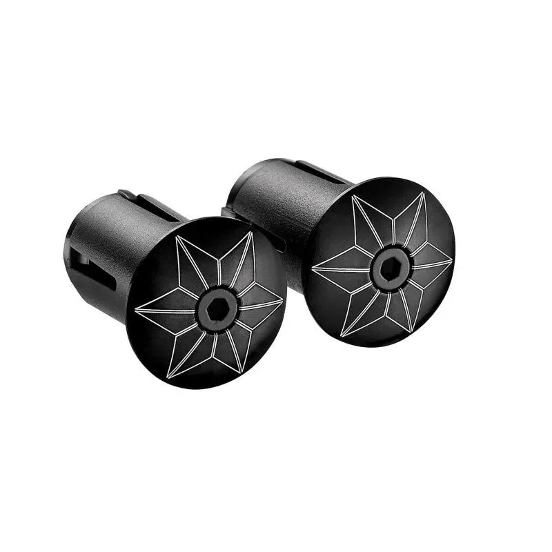 Supacaz Star Plugz Anodized Handlebar Plugs, Black