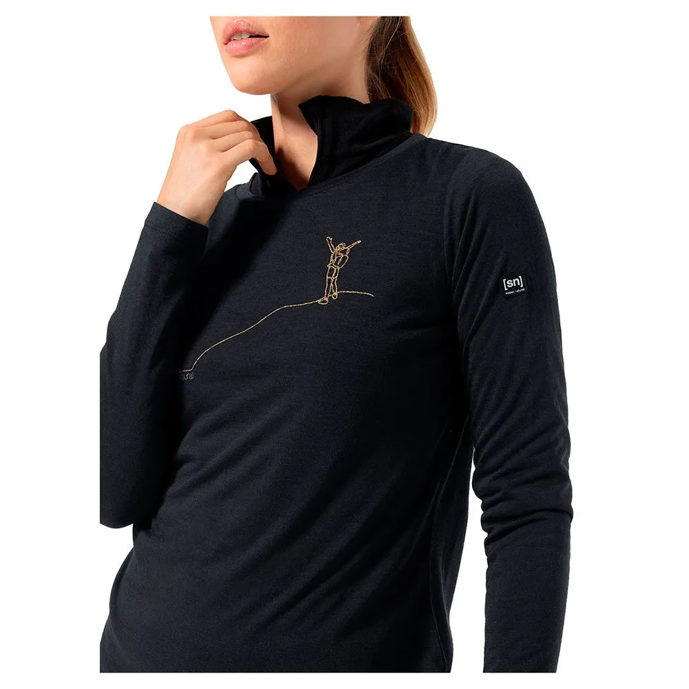 super.natural Bergglück Langarmet T-skjorte, Jet black / copper