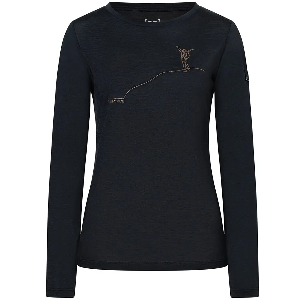 super.natural Bergglück Langarmet T-skjorte, Jet black / copper