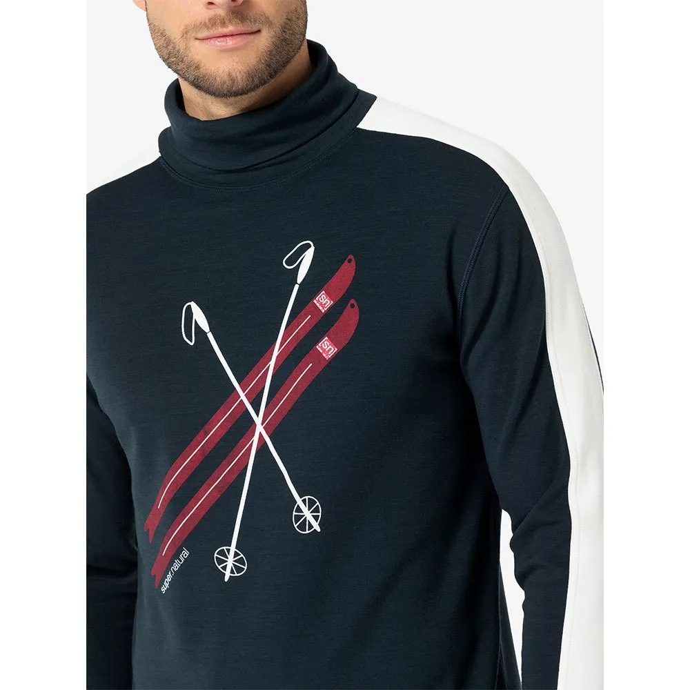 super.natural Kryssede Ski Roll Neck Langarmet T-skjorte
