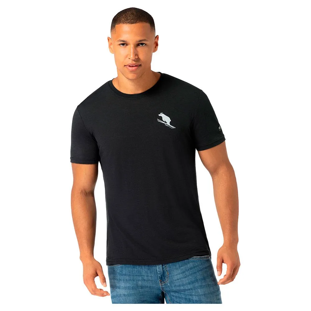 super.natural Little Flear Kortarmet T-skjorte, Jet black / vapor grey