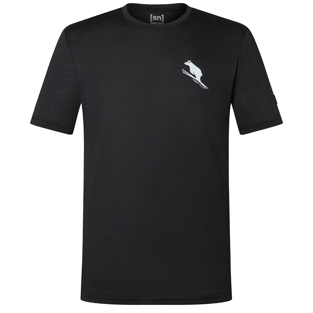 super.natural Little Flear Kortarmet T-skjorte, Jet black / vapor grey