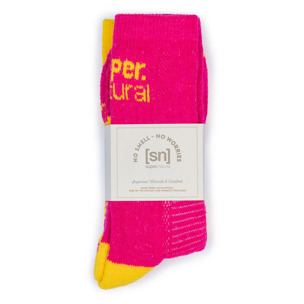 super.natural Sn Cosy Lange Sokker 2 Par, Fuchsia red / illuminating super.natural Sn Cosy Lange Sokker 2 Par, Fuchsia red / illuminating