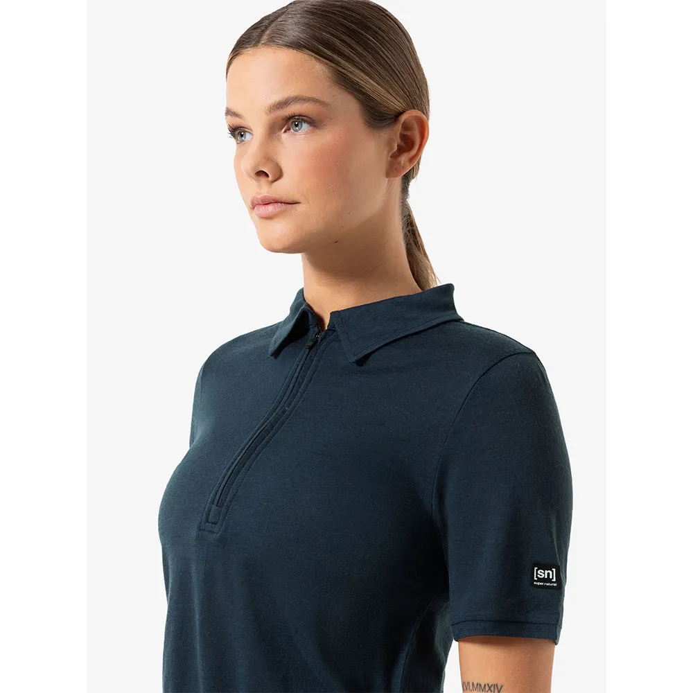 super.natural Zip Kortermet Poloskjorte