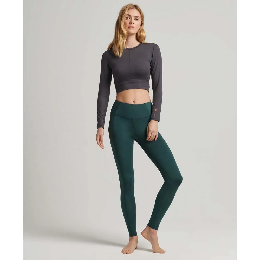 Superdry Flex Wrap Langarmet T-skjorte female, Dark charcoal