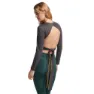Superdry Flex Wrap Langarmet T-skjorte female, Dark charcoal