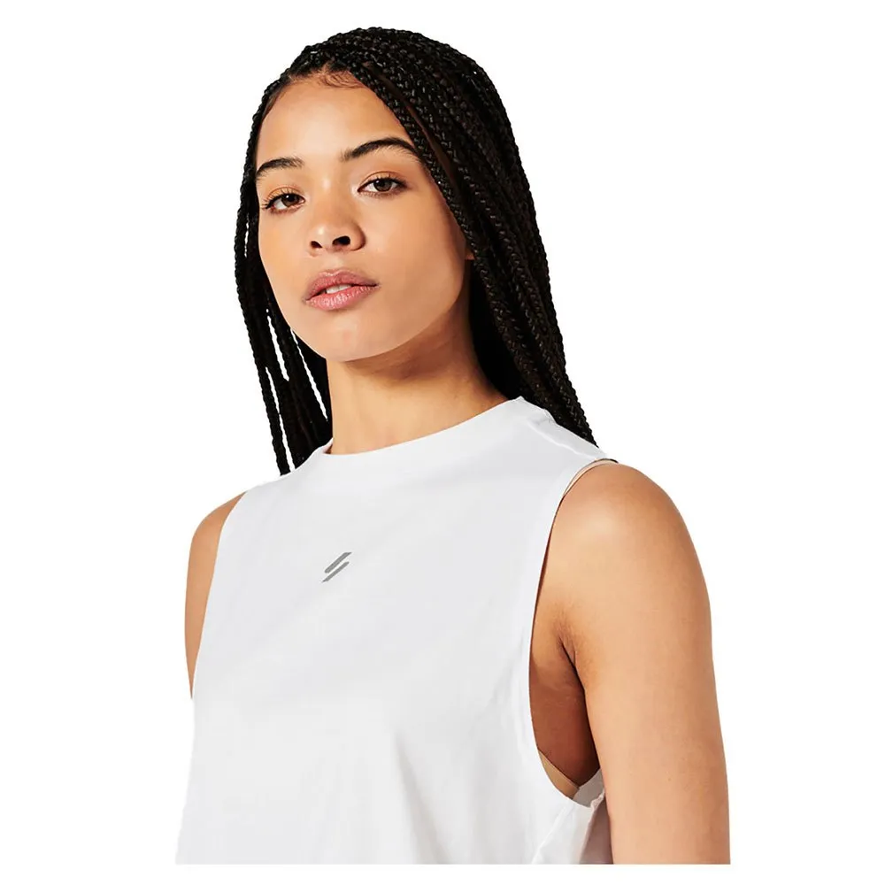 Superdry Run Cropped Loose Ermeløs T-skjorte female Superdry Run Cropped Loose Ermeløs T-skjorte female