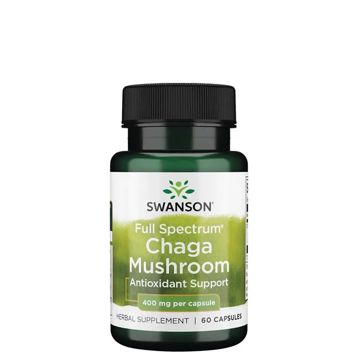 Swanson Full Spectrum Chaga Mushroom, 400mg 60 kapsler
