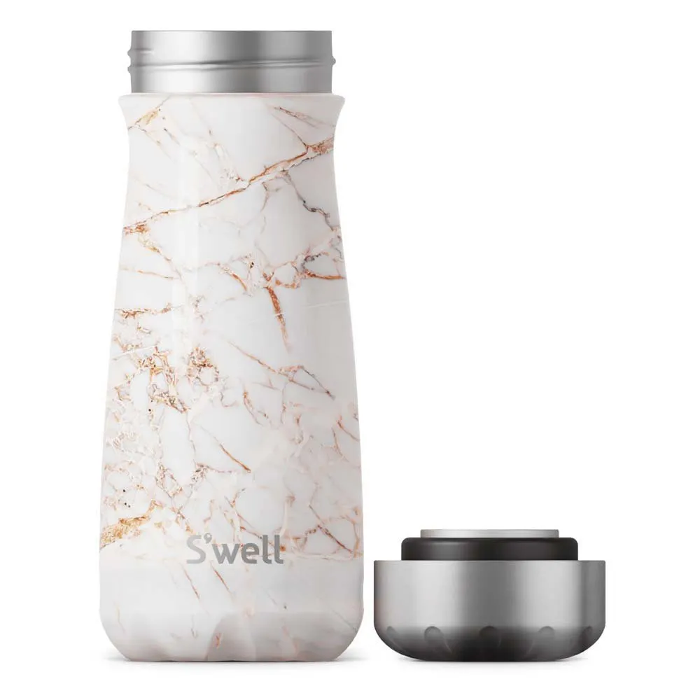 S'well Calacatta Gold 470ml Wide Mouth Traveler Termosflaske, White / gold, One Size