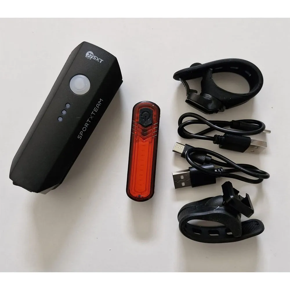 SXT 550l-10c Usb Sykkellyktesett, Black, 550 Lysstyrker SXT 550l-10c Usb Sykkellyktesett, Black, 550 Lysstyrker