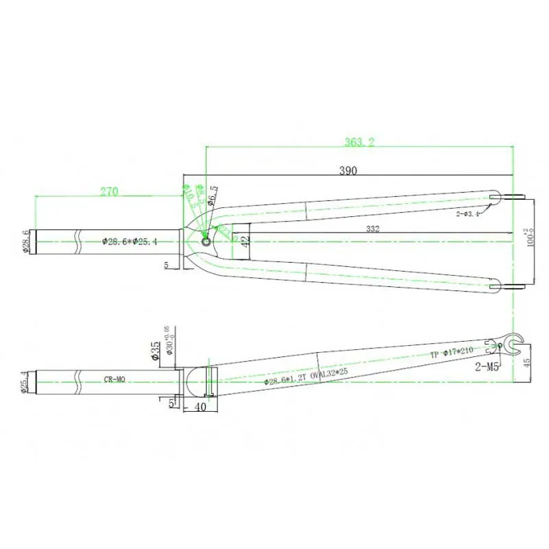 SXT Singlespeed 1 1/8 Size 58 Gaffel