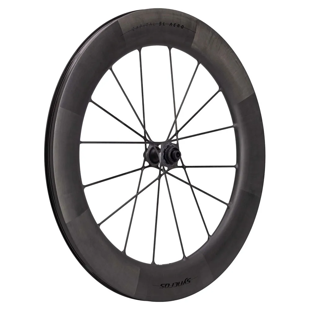 Syncros Capital Sl Aero 28´´ Cl Disc Tubeless Forhjul For Landeveissykkel, Matt black, 12 x 100mm