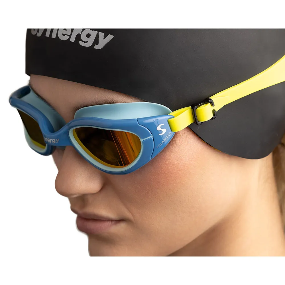 Synergy Trisight Silicone Svømmebriller unisex, Blue / gold, One Size Synergy Trisight Silicone Svømmebriller unisex, Blue / gold, One Size