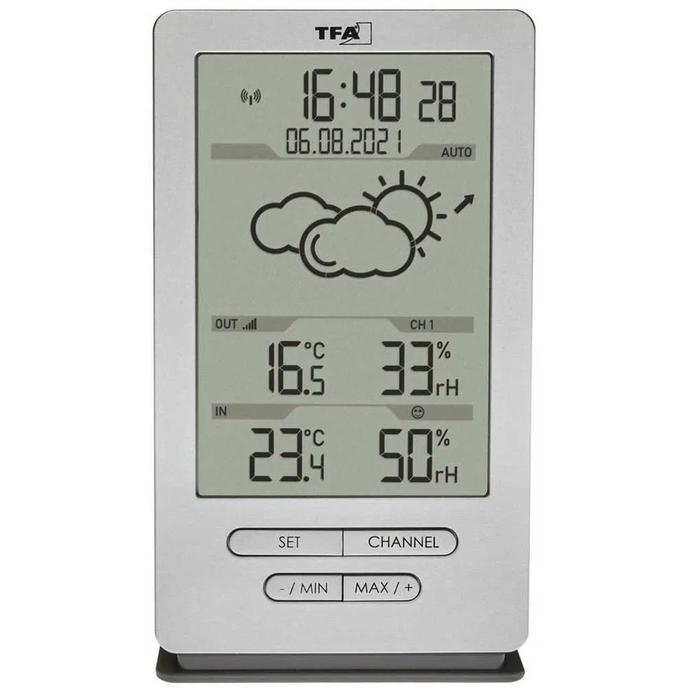 Tfa Dostmann 35.1162.54 Værstasjonsdisplay, Silver, One Size Tfa Dostmann 35.1162.54 Værstasjonsdisplay, Silver, One Size