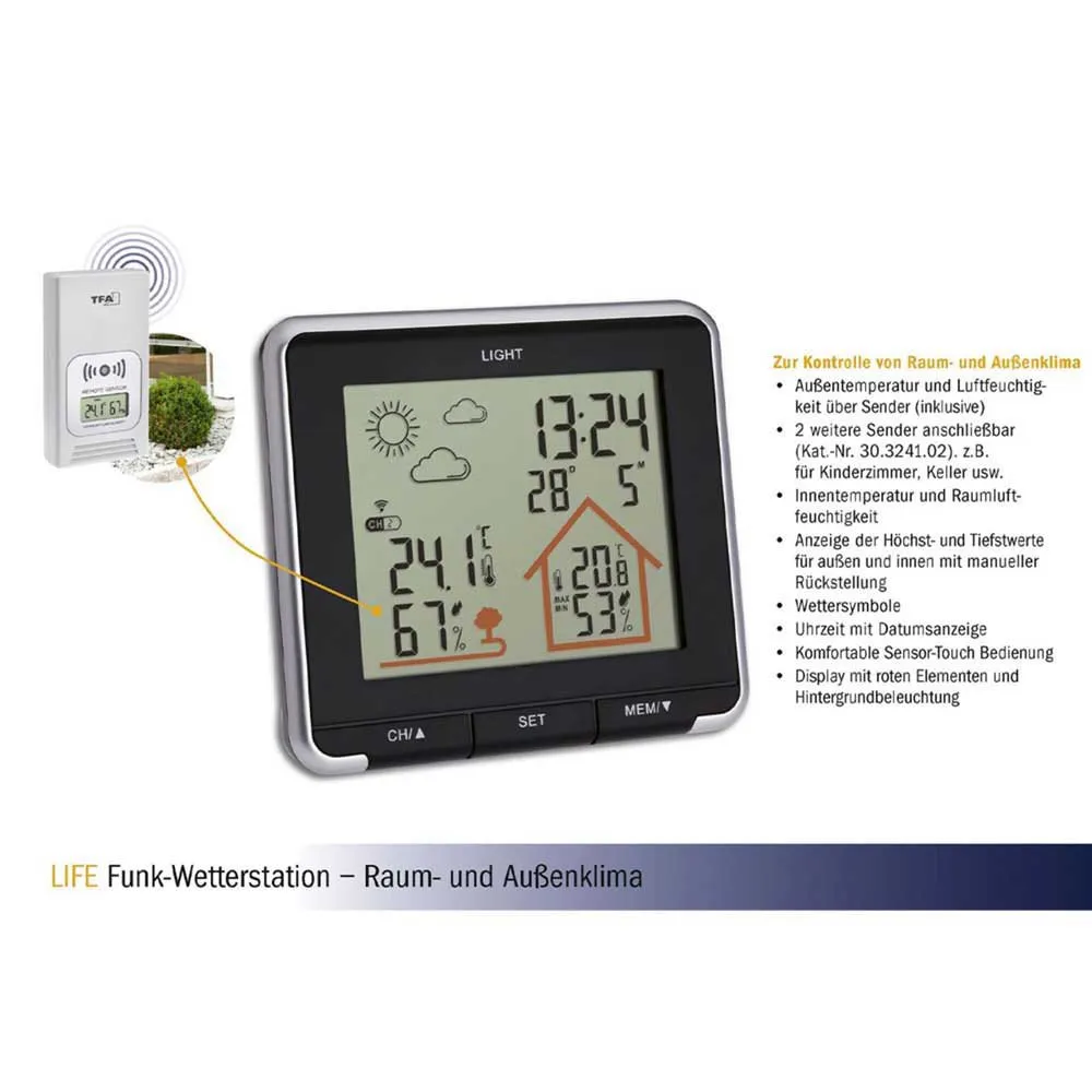 Tfa Dostmann Tfa 35.1153.01 Life Værstasjon, Black, One Size Tfa Dostmann Tfa 35.1153.01 Life Værstasjon, Black, One Size