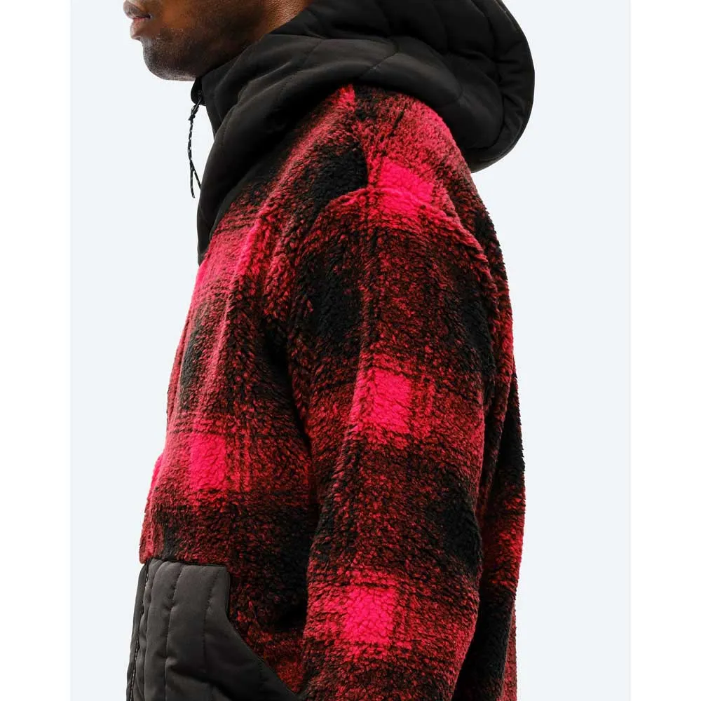 The Mountain Studio Rocky Mountain Check Fleecejakke Med Full Glidelås, High risk red The Mountain Studio Rocky Mountain Check Fleecejakke Med Full Glidelås, High risk red