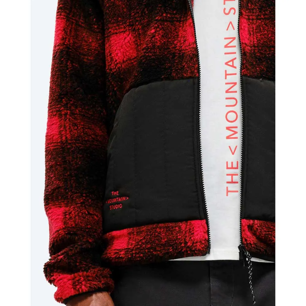 The Mountain Studio Rocky Mountain Check Fleecejakke Med Full Glidelås, High risk red The Mountain Studio Rocky Mountain Check Fleecejakke Med Full Glidelås, High risk red