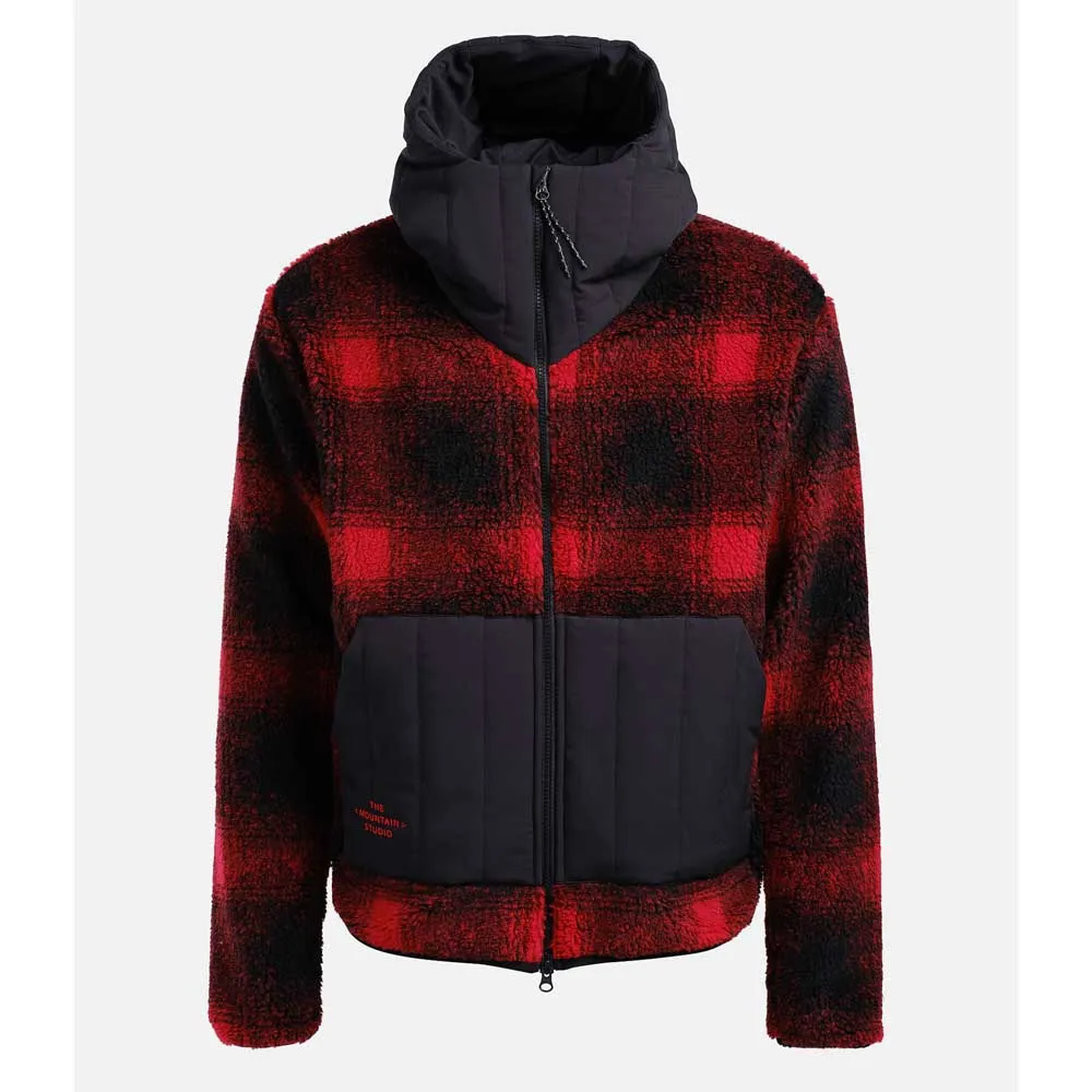 The Mountain Studio Rocky Mountain Check Fleecejakke Med Full Glidelås, High risk red The Mountain Studio Rocky Mountain Check Fleecejakke Med Full Glidelås, High risk red
