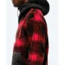 The Mountain Studio Rocky Mountain Check Fleecejakke Med Full Glidelås, High risk red