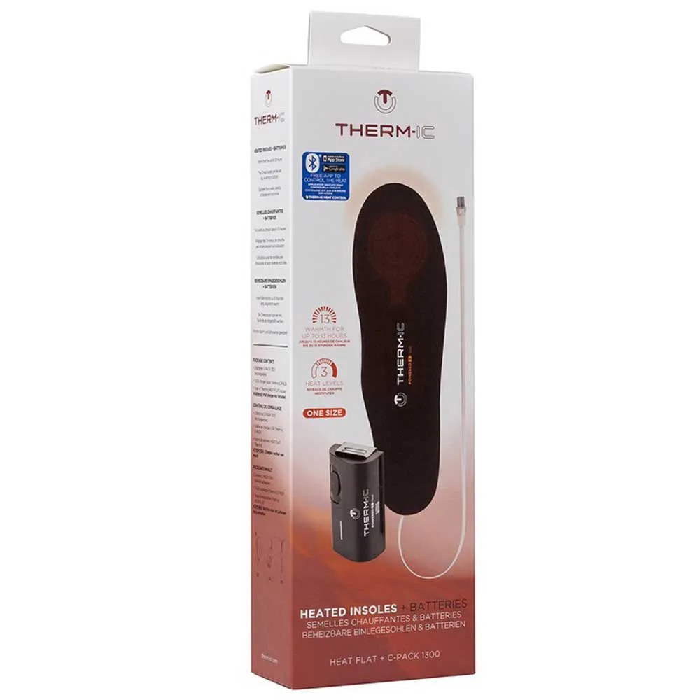 therm-ic Set Heat Flat Heated +c-pack 1300b Bluetooth Batteries Innleggssåler, Black / grey