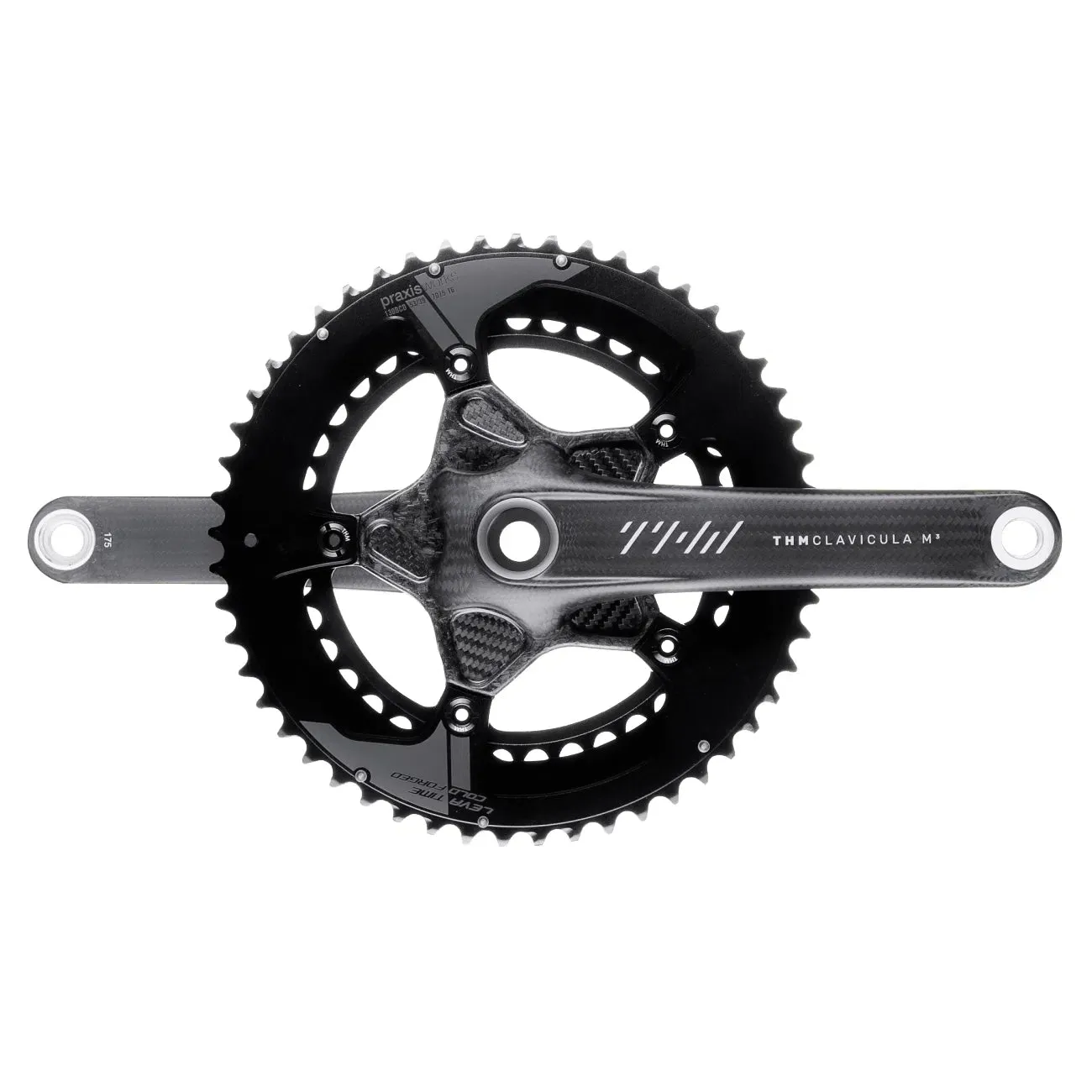 THM Crankset Clavicula M3 Road Glossy, Black red THM Crankset Clavicula M3 Road Glossy, Black red
