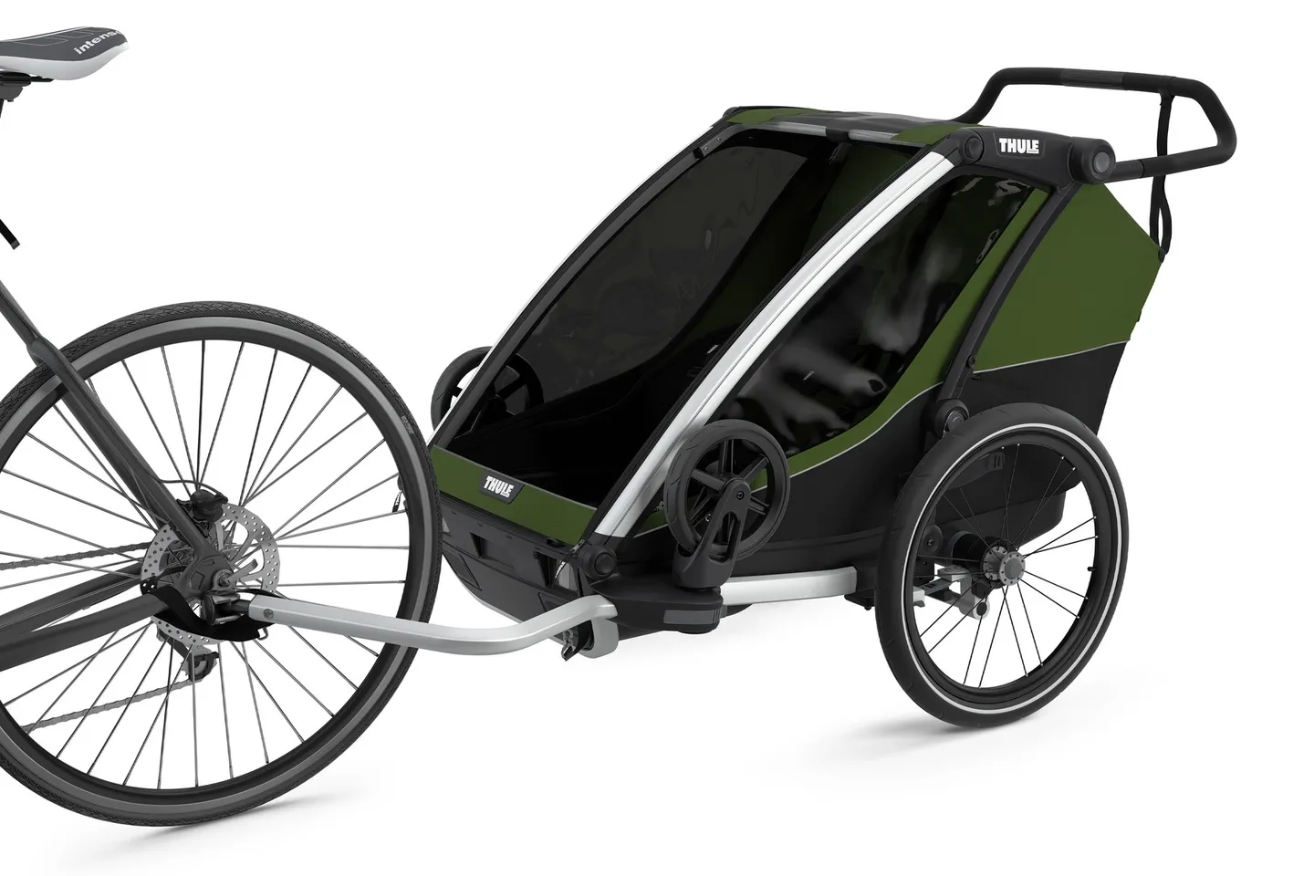 Thule Chariot Cab 2 Sykkel Barnevogn, Cypresgreen, One Size