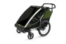 Thule Chariot Cab 2 Sykkel Barnevogn, Cypresgreen, One Size