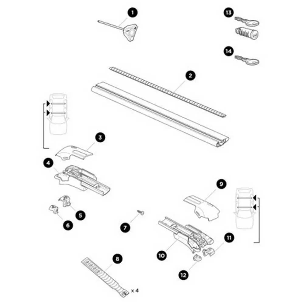 Thule Windbar Edge 9585 Right Terminal Reservedel, Black, One Size
