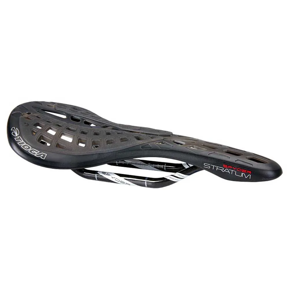 Tioga Spyder Stratum Carbon Sykkelsete, Black / black smoke, 135mm