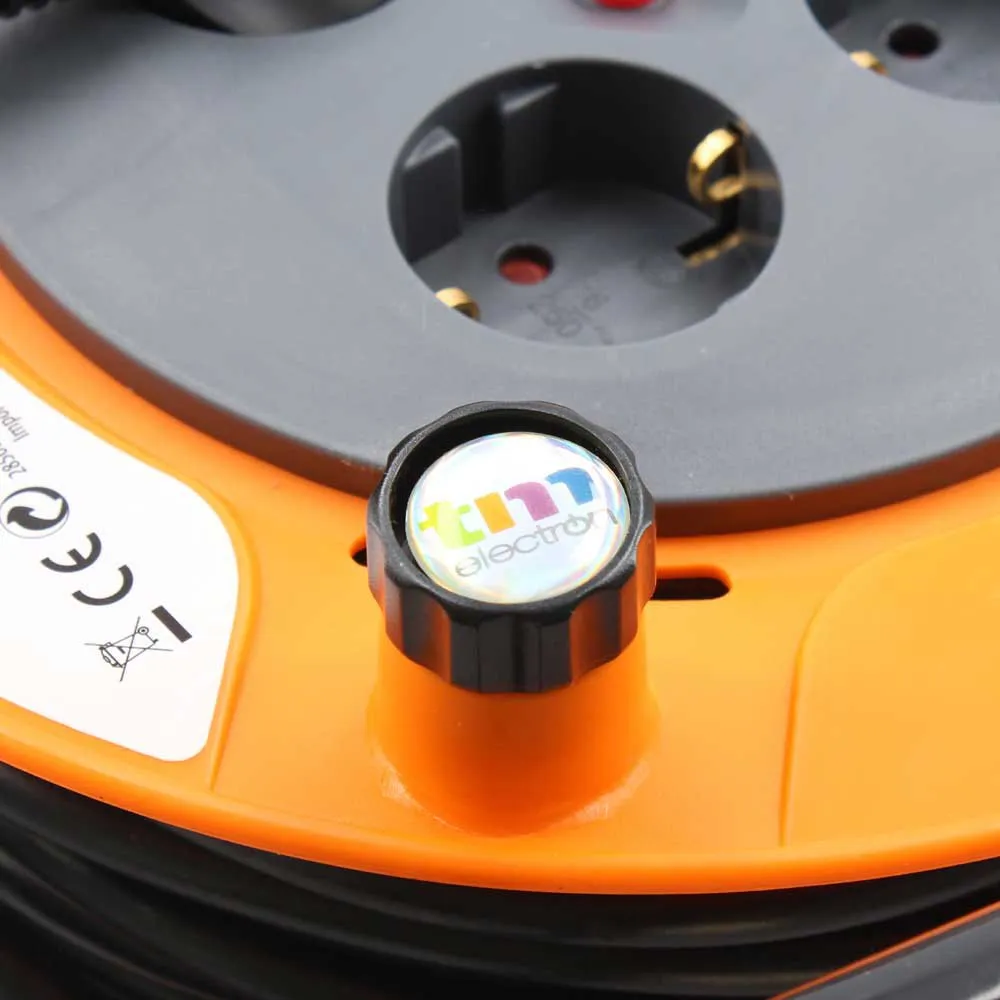 Tm Electron Tmuad225 4 Outlets 25 M Kabeltrommel, Orange, One Size